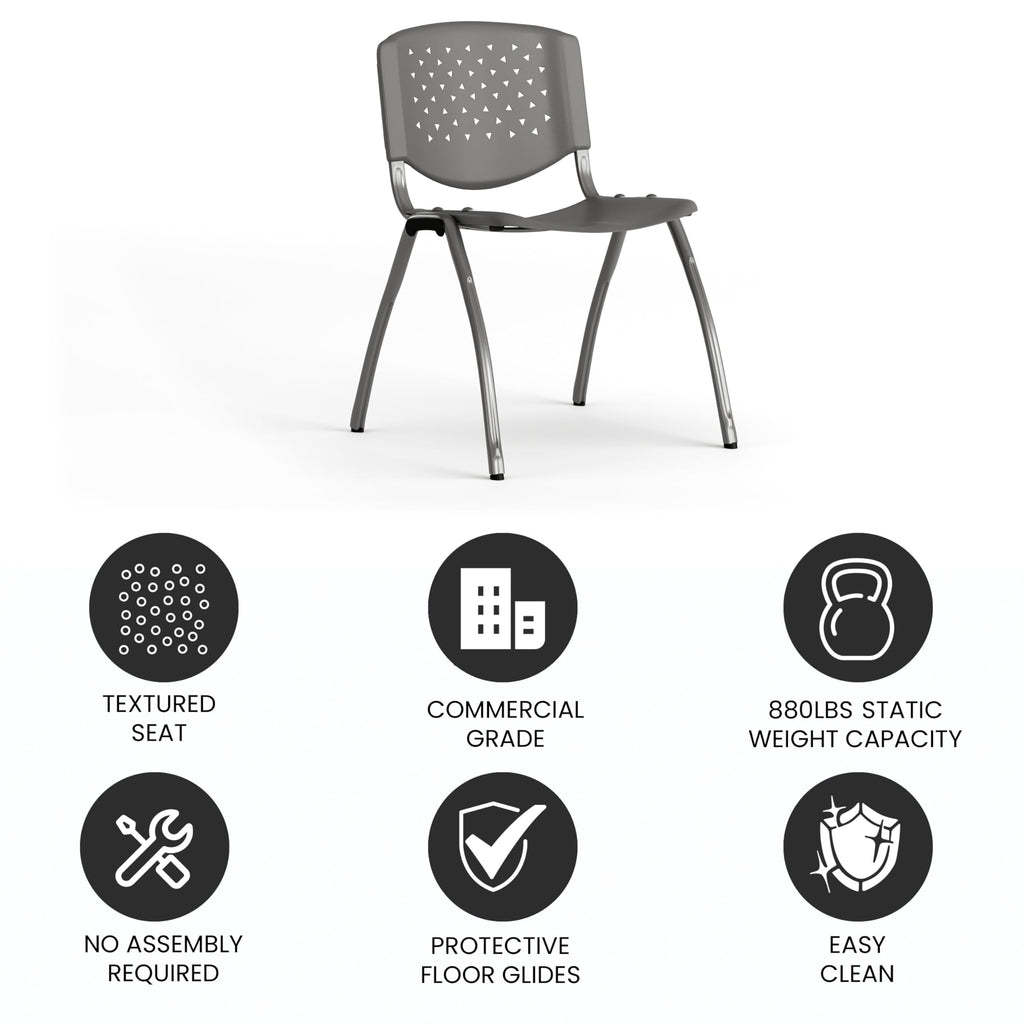 Gray Plastic Stack Chair I592823