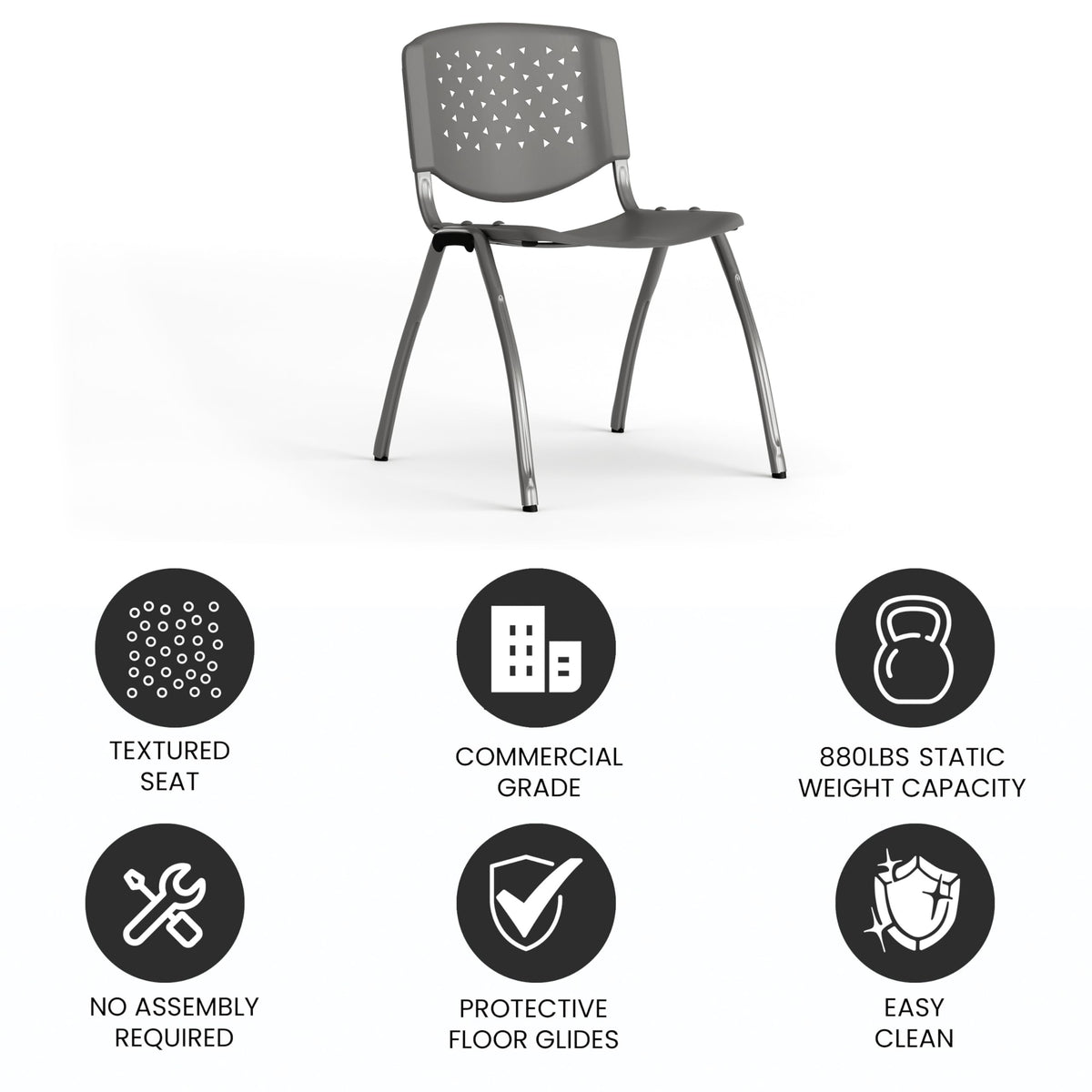 Gray Plastic Stack Chair I592823
