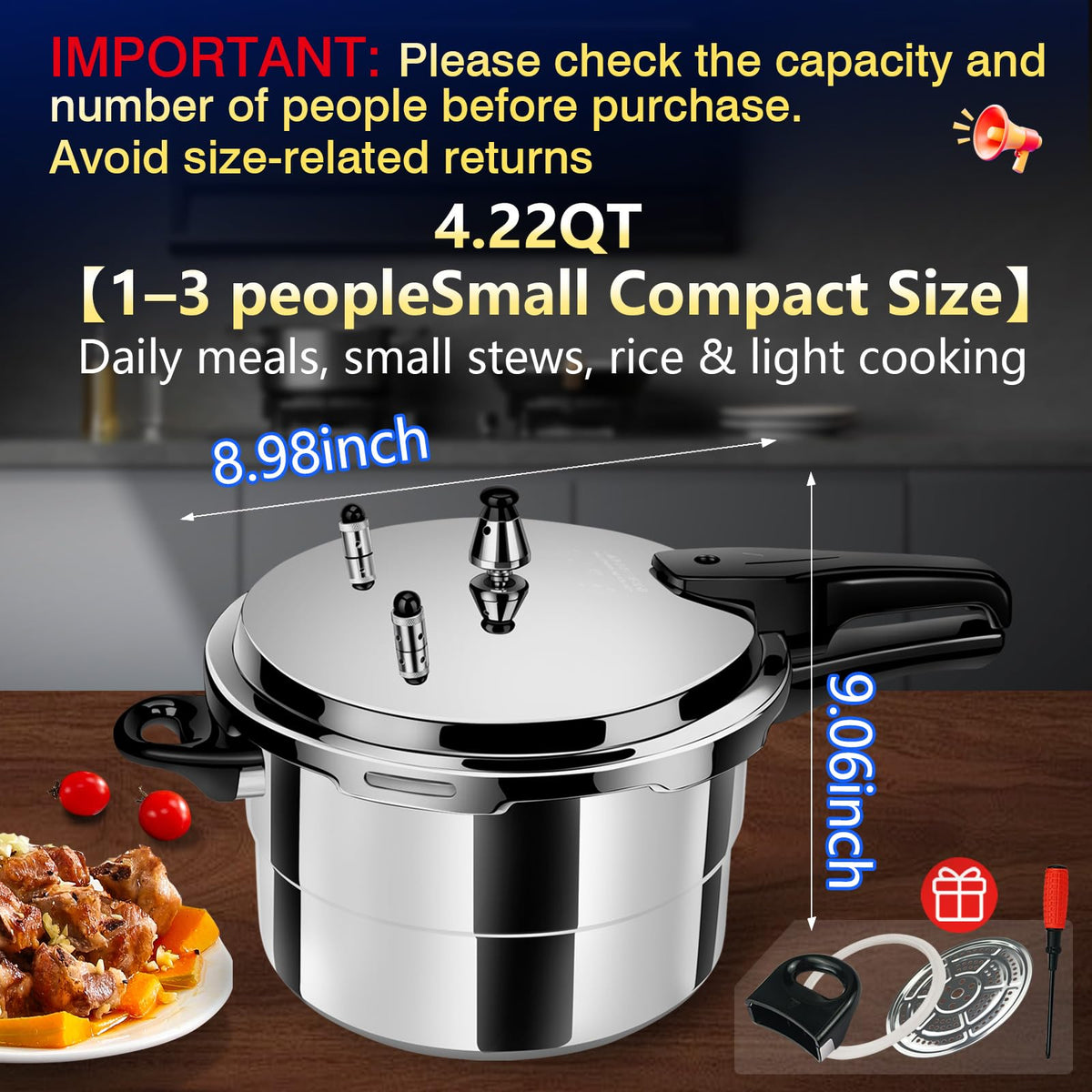 Aluminum 4.22Qt Pressure Cooker K85328