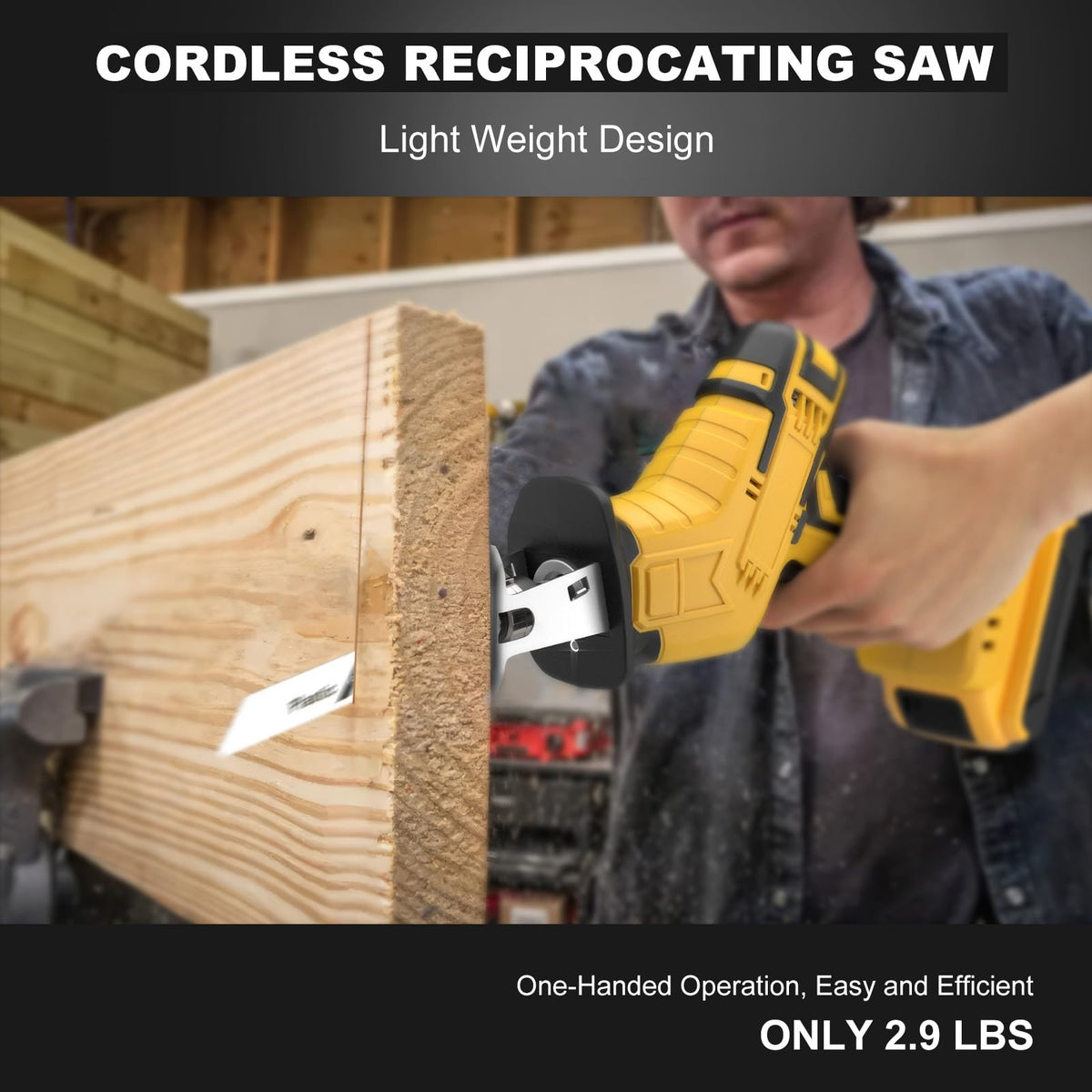 Cordless Reciprocating Saw 150W Variable Speed with 4 Saw Blades I10229