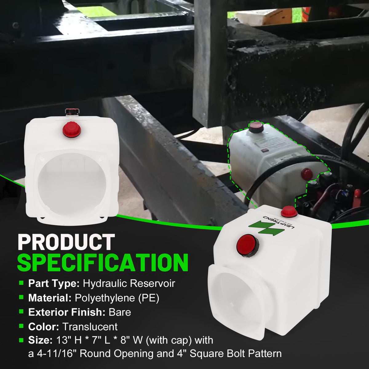 4 Quart Poly Fluid Reservoir Tank J4472