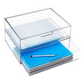 Clear Plastic Stackable Organizer Drawers Set of 2 N642503