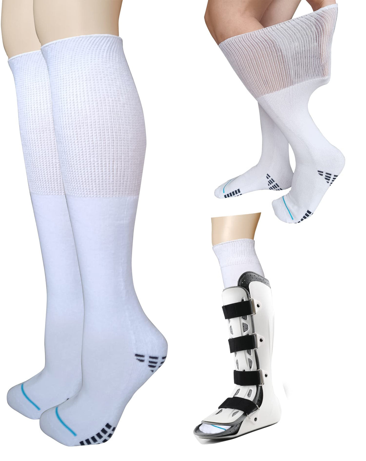 Knee High Sock Liner for Orthopedic Walking Boots Q993736