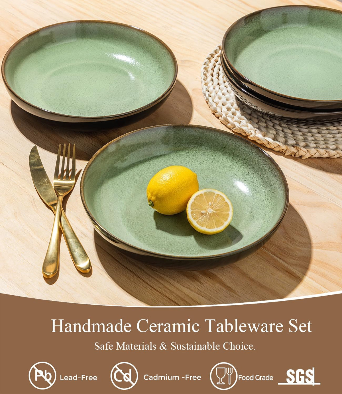 9.0" Ceramic Pasta Bowls Set of 4 T769646