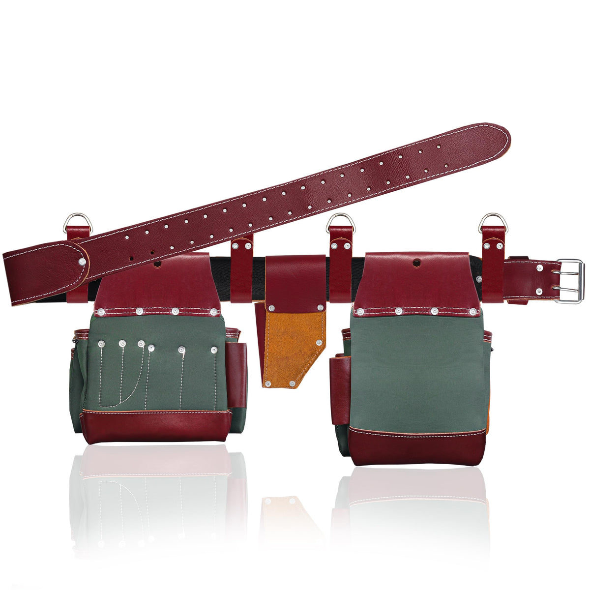 Nylon Grain Leather Carpenter Tool Belt with Padded Belt and Hammer Holder Z8232