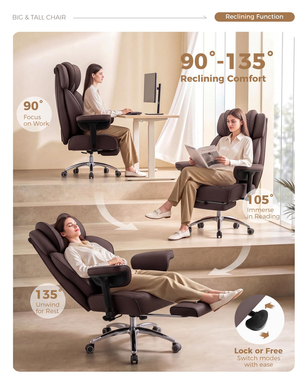 Big and Tall Ergonomic Office Chair L116