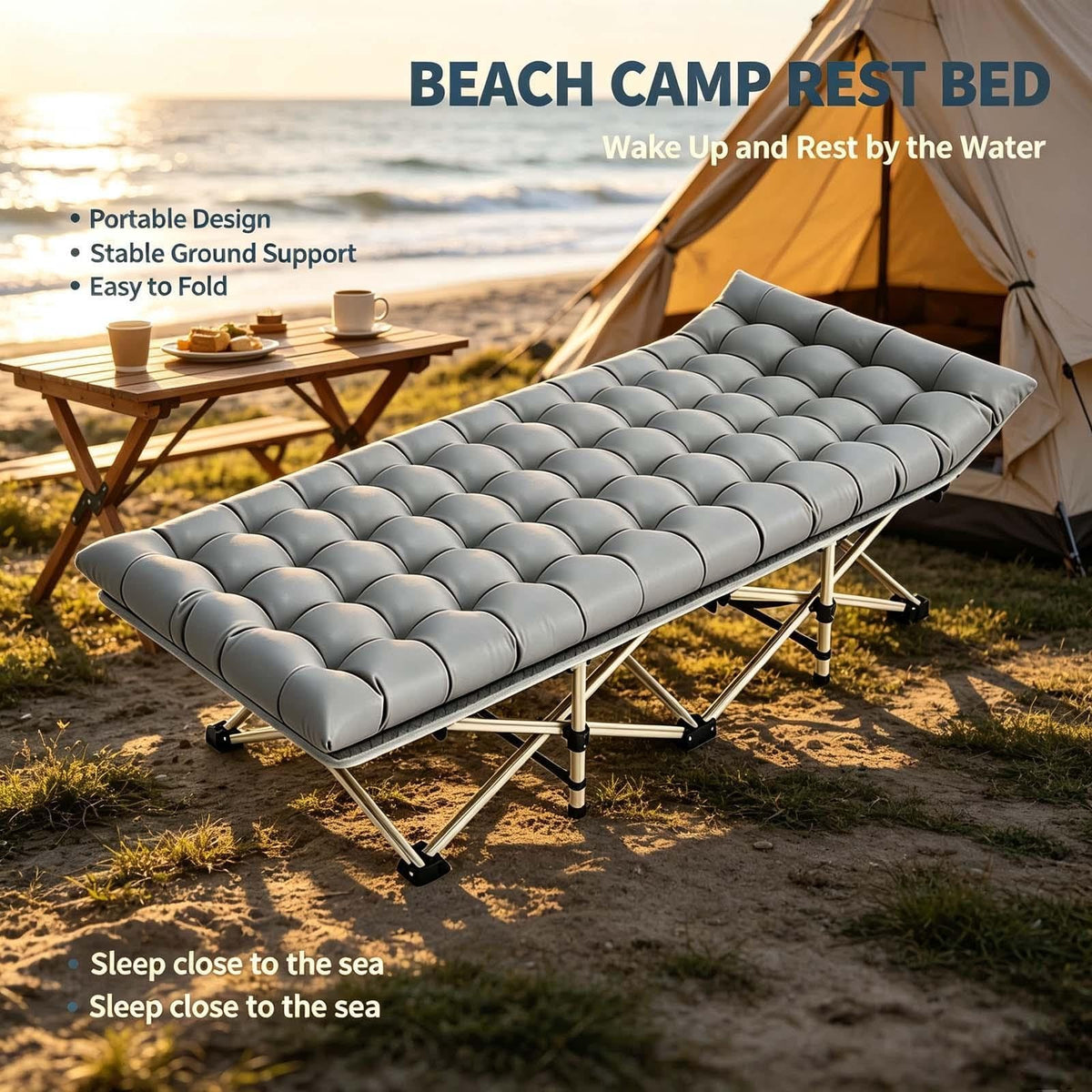 Portable Foldable Sleeping Cot with Padded Mat Q18184