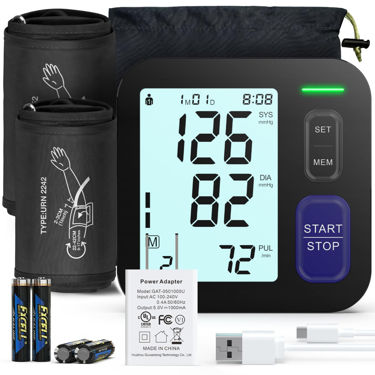 Automatic Digital Blood Pressure Machine with 2 Size Cuffs L141097