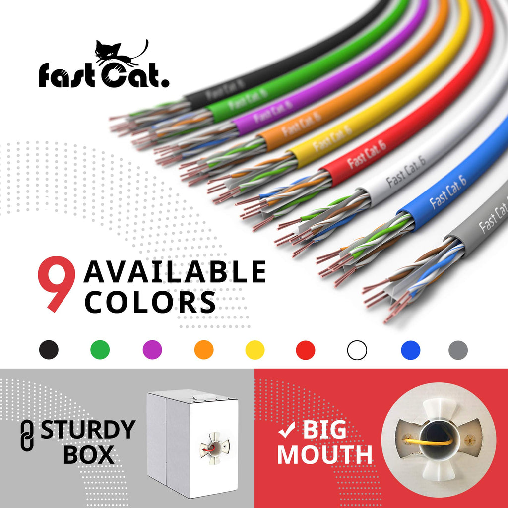 Cat 6 Ethernet Cable 1000ft Blue 23 AWG CMR Solid Bare Copper Y532958