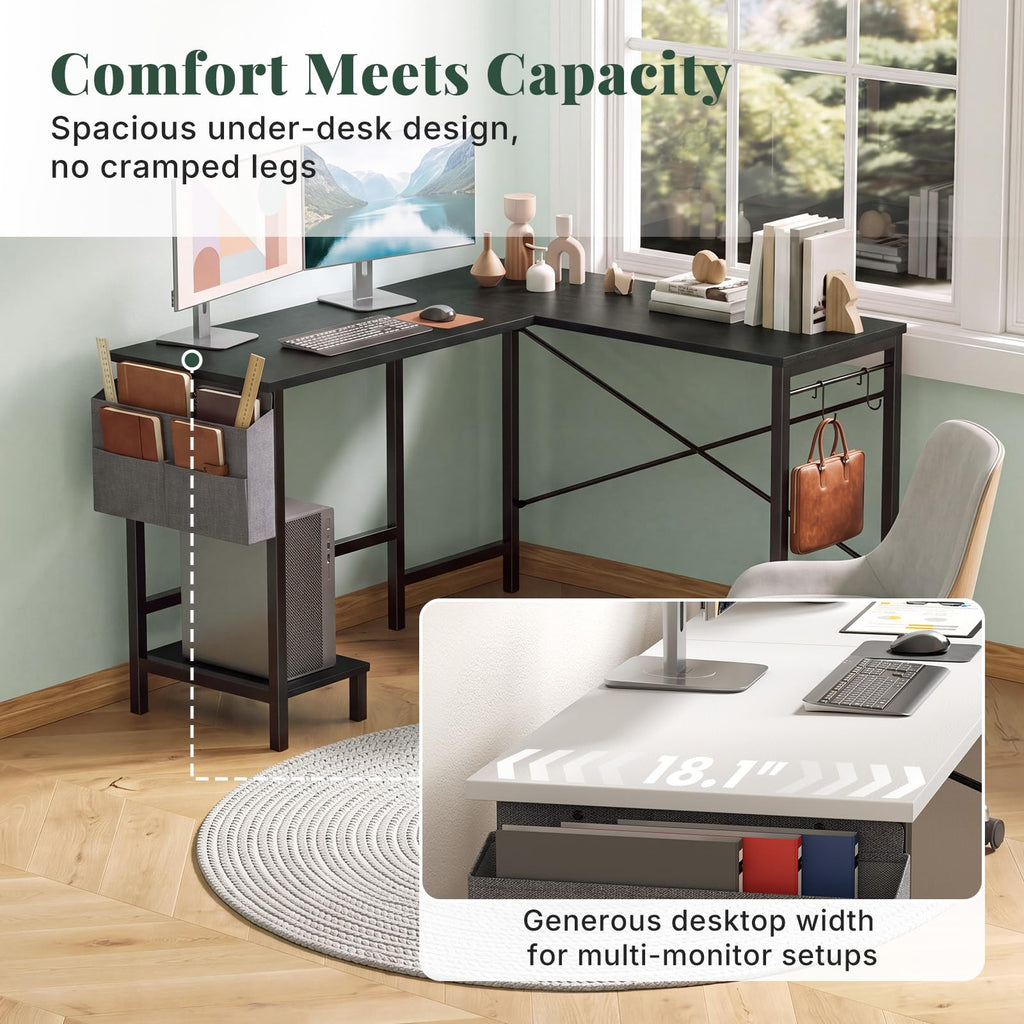 L Shaped Gaming Desk with PC Stand O609