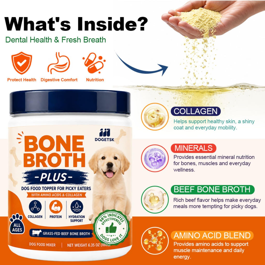 Beef Bone Soup Dog Supplement with Collagen and Protein R815