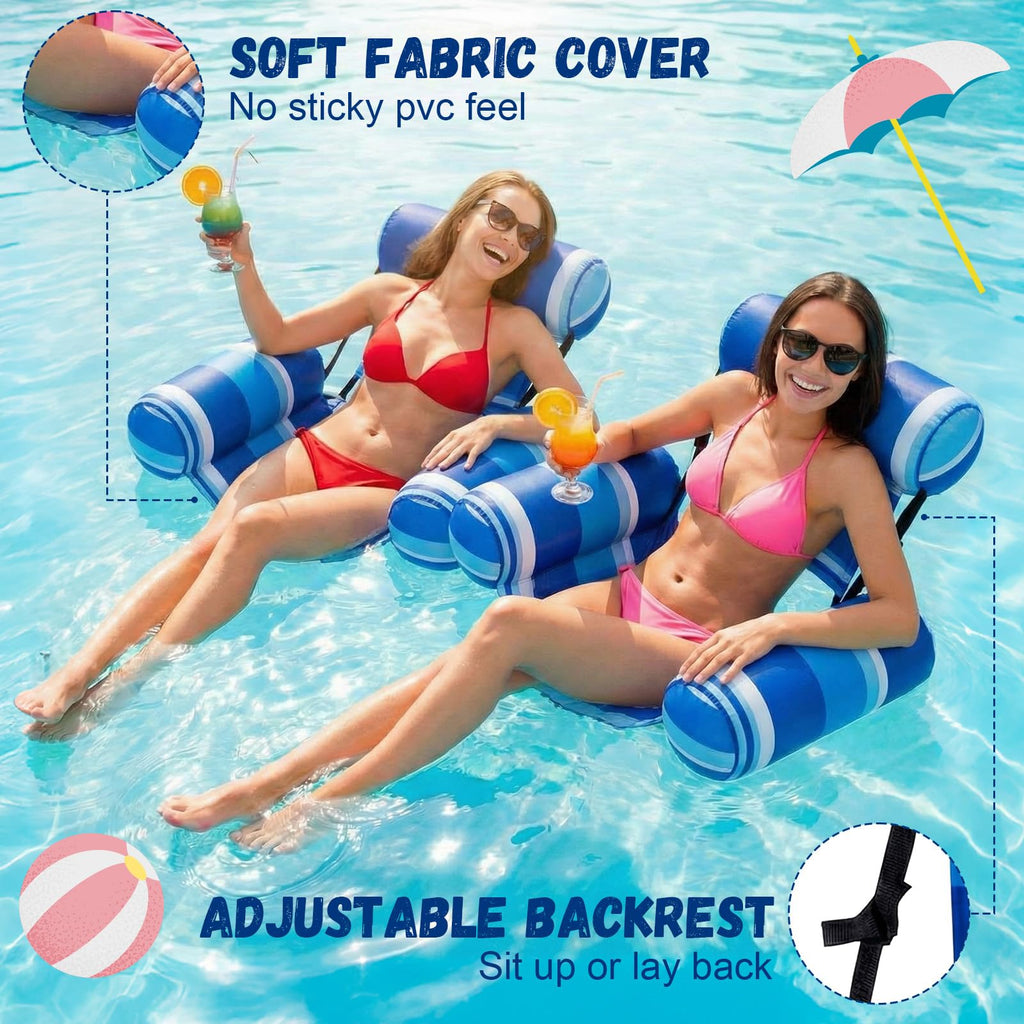 4 Packs Inflatable Pool Floats Chairs U58527