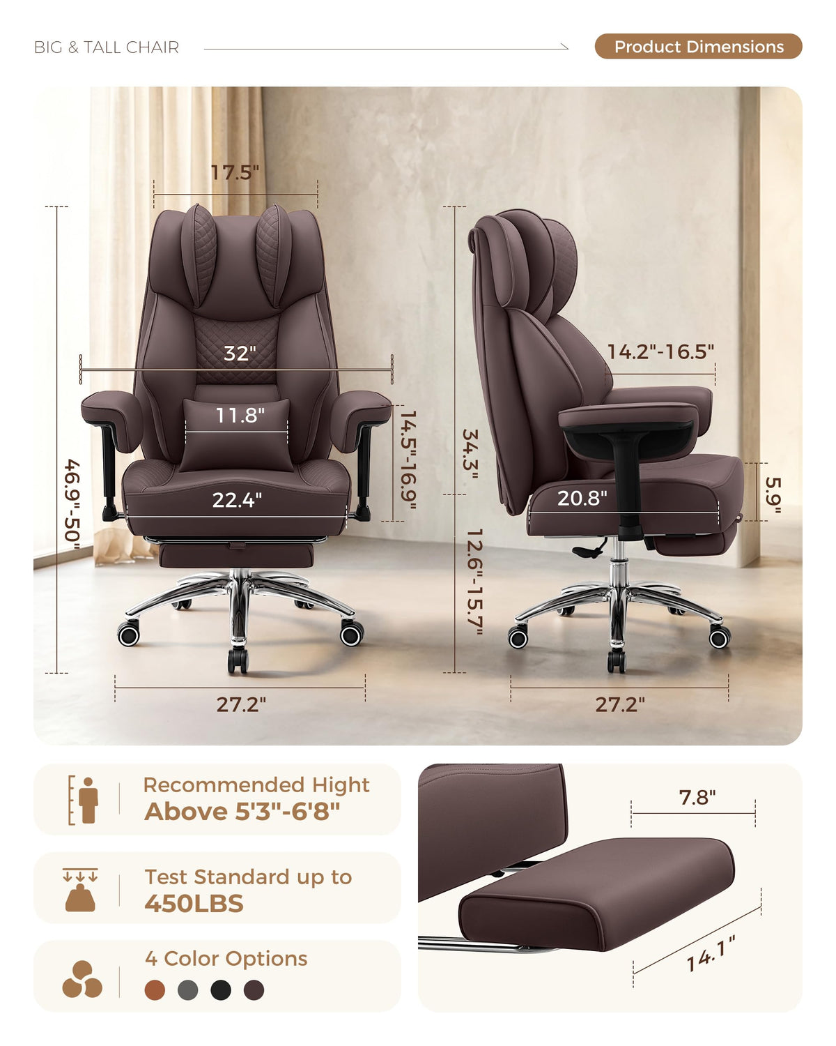 Big and Tall Ergonomic Office Chair L116