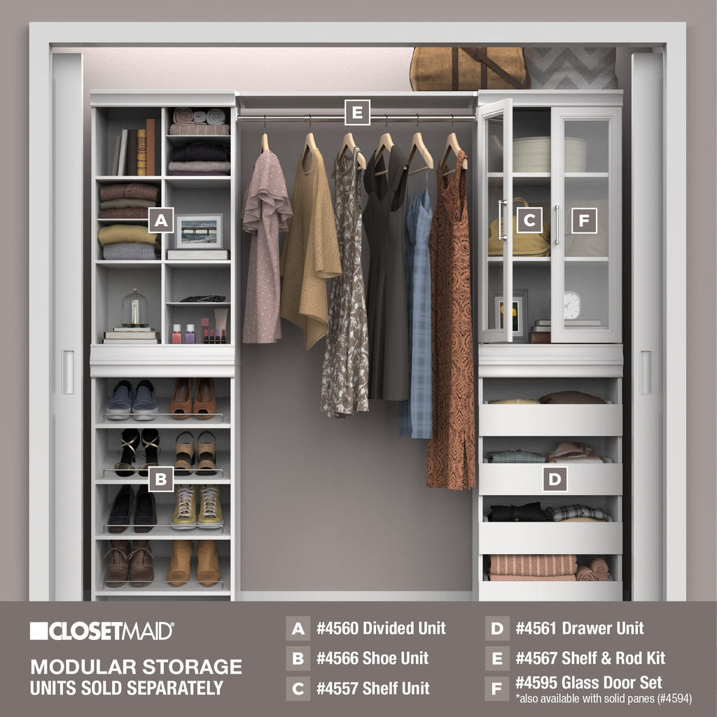 White Modular Storage Shelf Unit with 3 Shelves H952