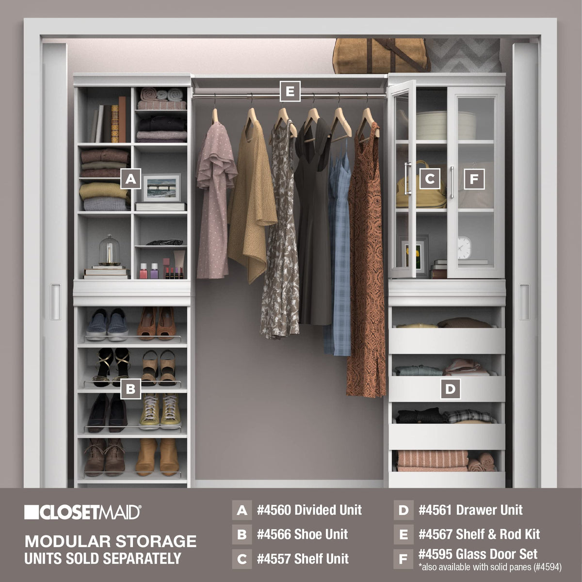 White Modular Storage Shelf Unit with 3 Shelves H952