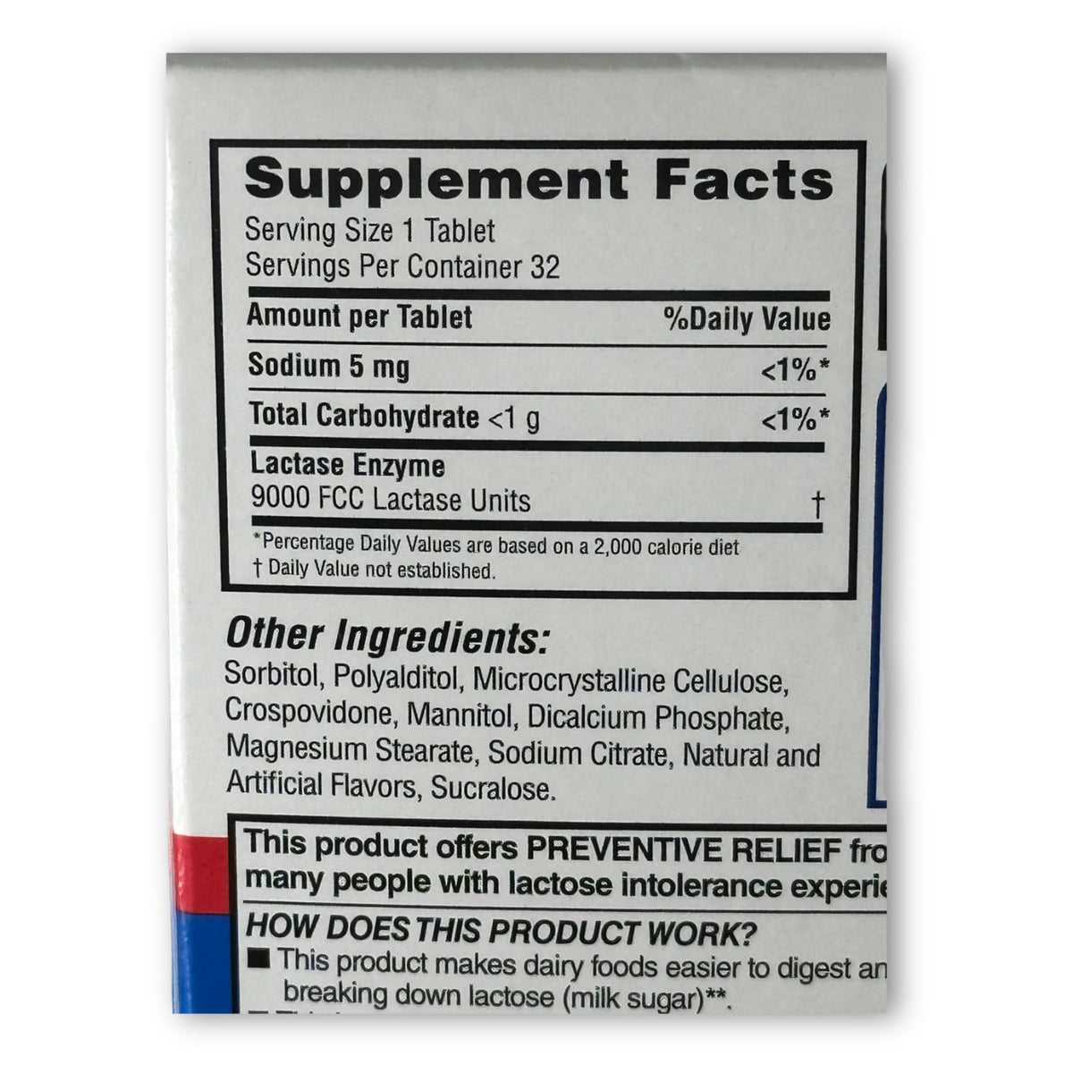 Vanilla Flavor 32 Chewable Tablets Lactase Enzyme G57056