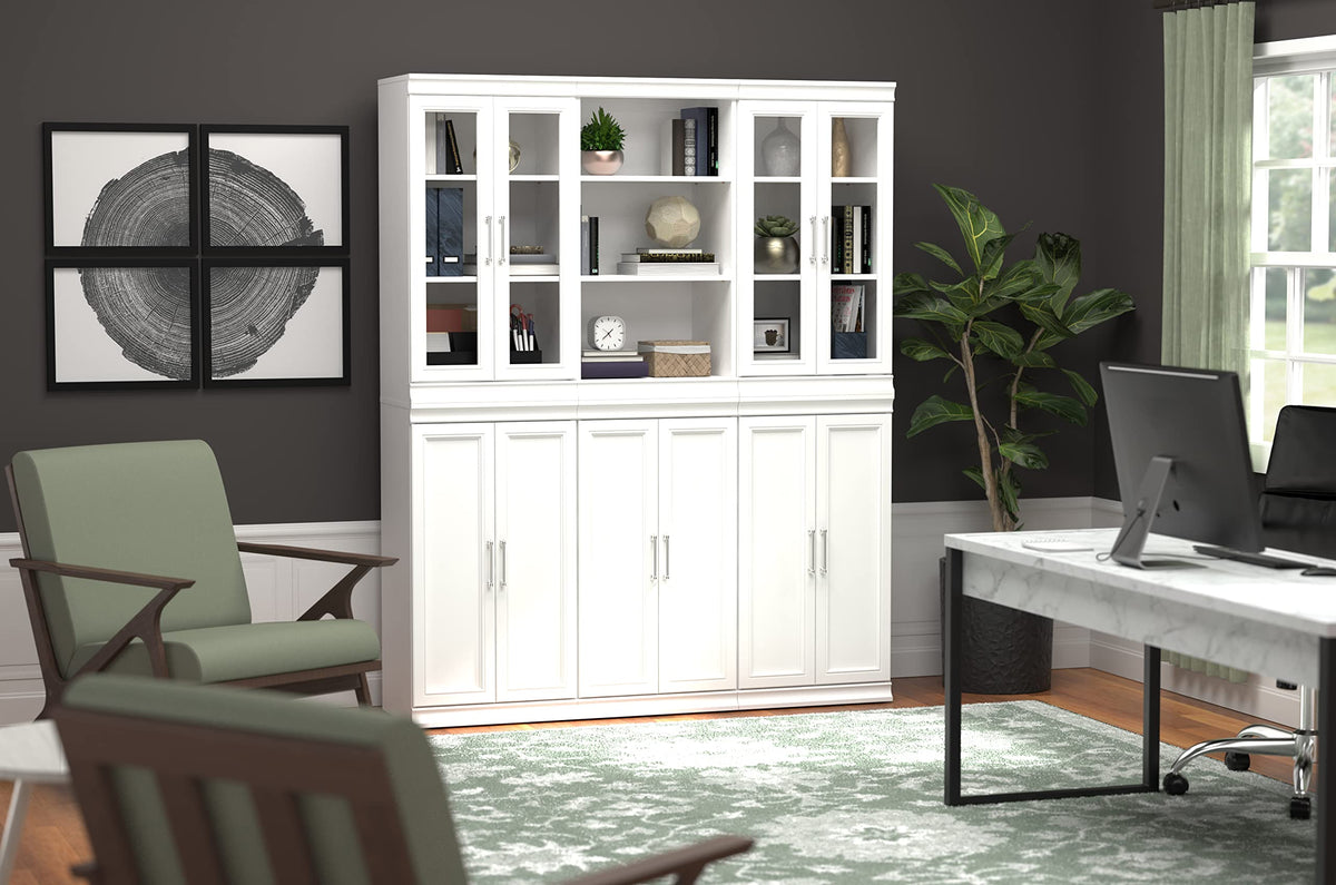White Modular Storage Shelf Unit with 3 Shelves H952
