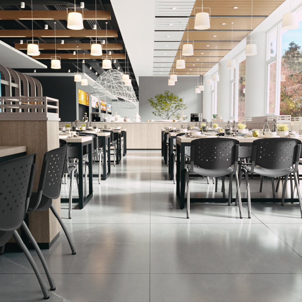 Gray Plastic Stack Chair I592823