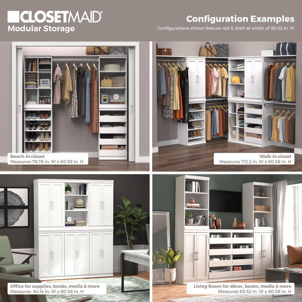 White Modular Storage Shelf Unit with 3 Shelves H952