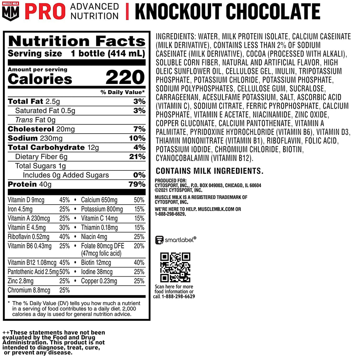Knockout Chocolate Protein Shake 14 Fl Oz 12 Pack P70341
