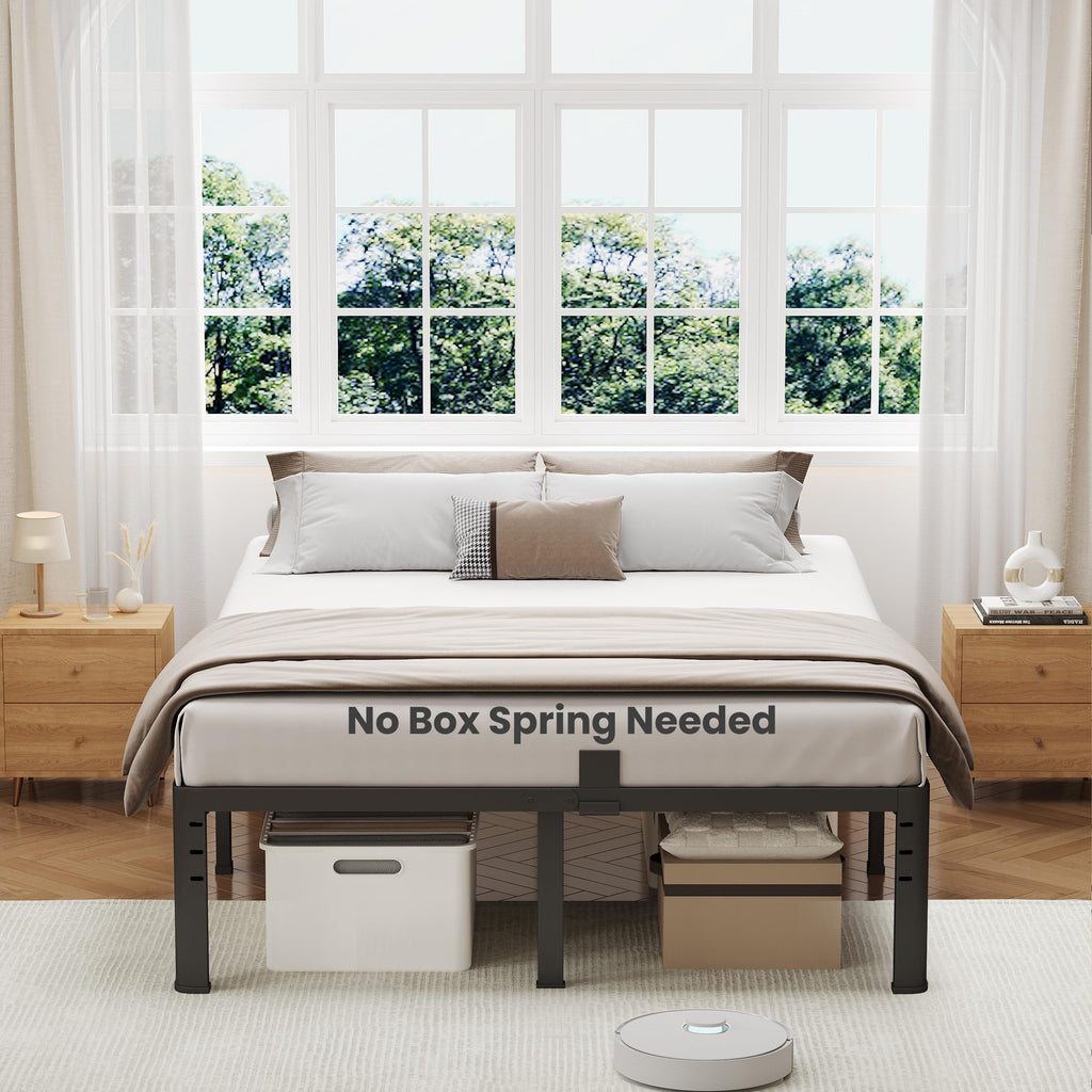 18 Inch Queen Size Metal Platform Bed Frame T633129