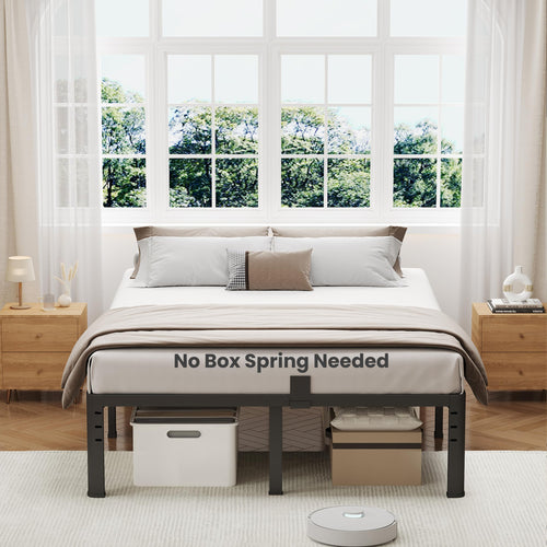 18 Inch Queen Size Metal Platform Bed Frame T633129