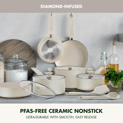 12 Piece Ceramic Nonstick Cookware Set H605