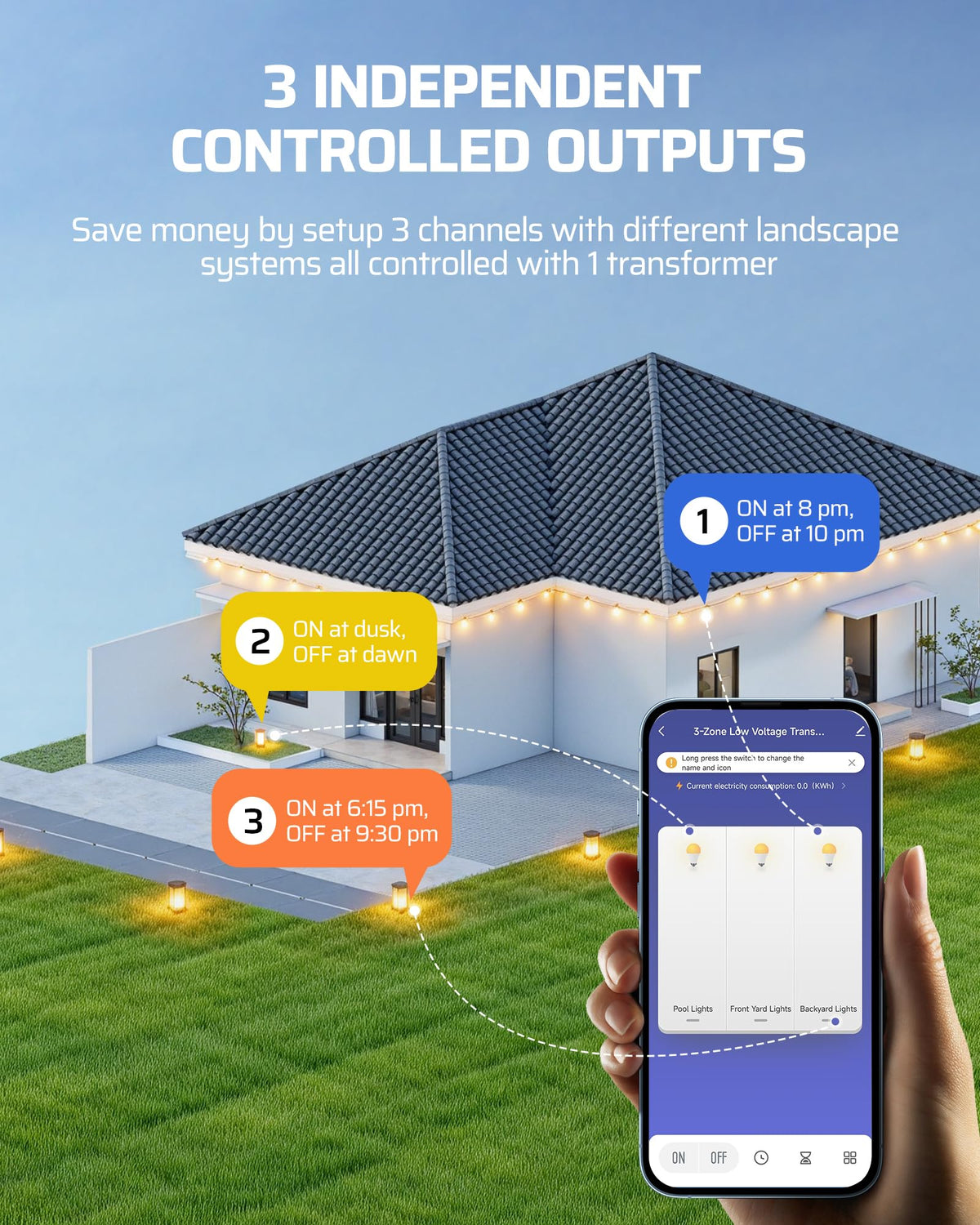 300W Low Voltage Landscape Transformer with Timer X205
