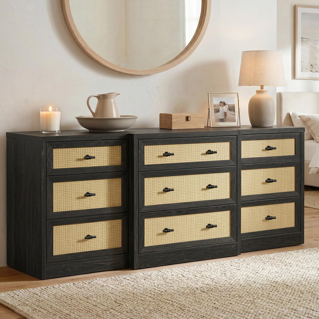 9 Drawer Rattan Dresser L97027