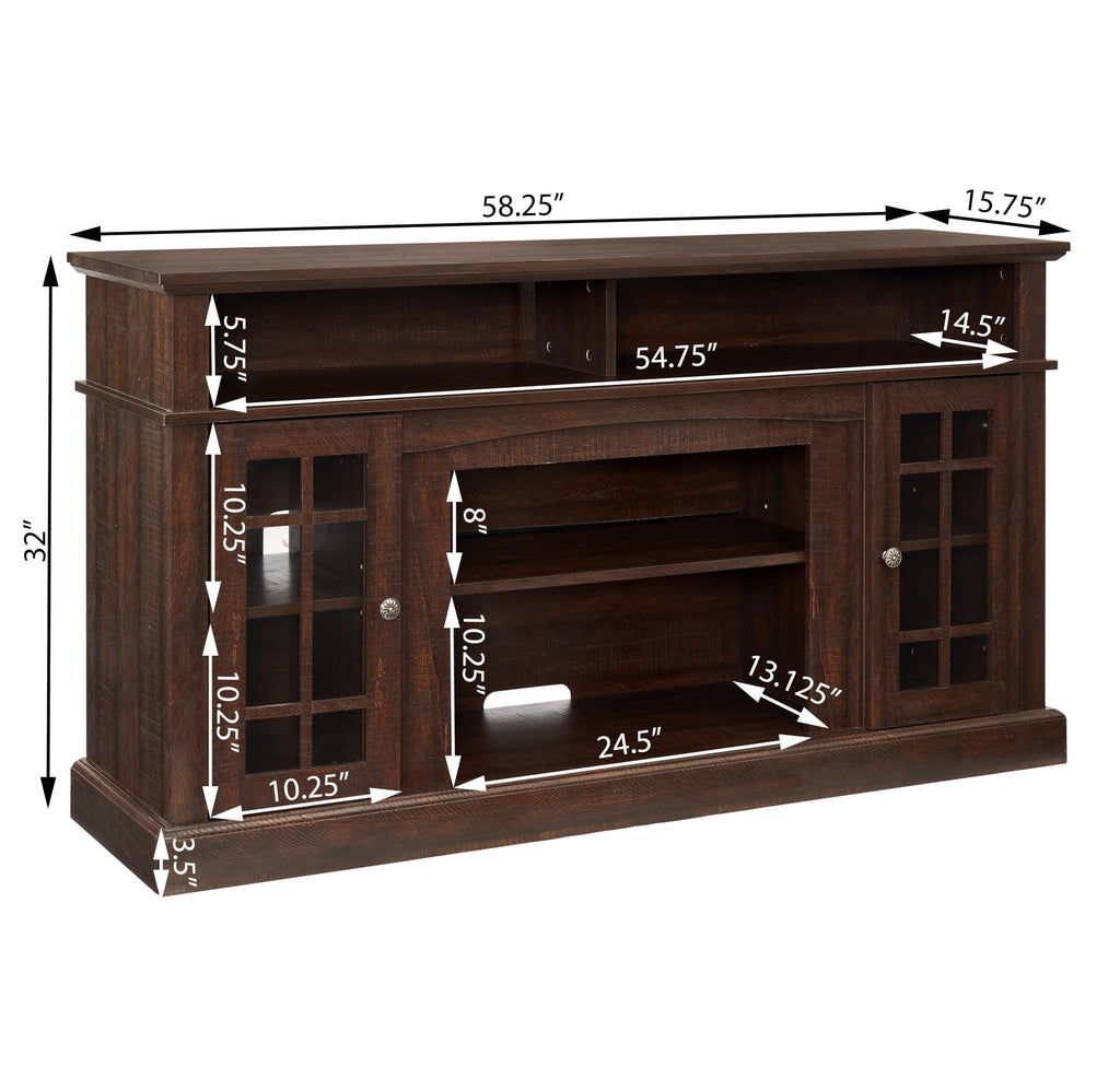 58-Inch Espresso Fireplace TV Stand H628408