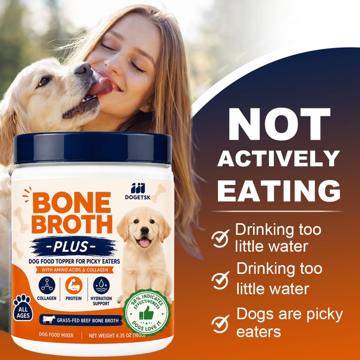 Beef Bone Soup Dog Supplement with Collagen and Protein R815