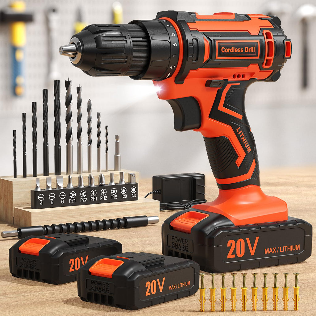 20V Cordless Drill with 2000mAh Power Pack and Charger J9525