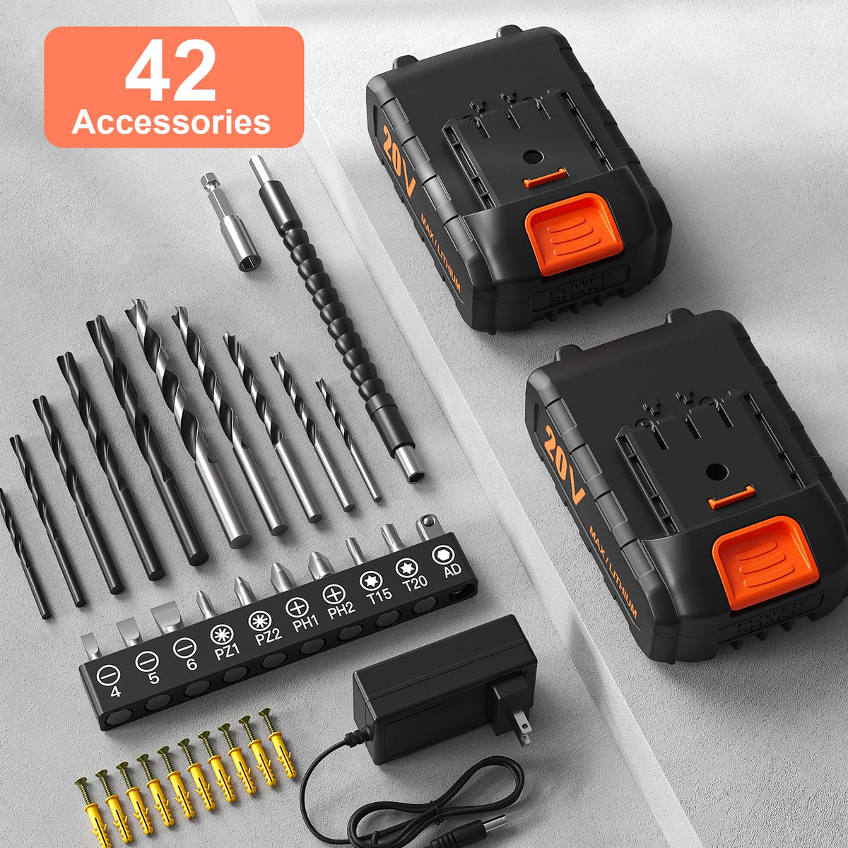 20V Cordless Drill with 2000mAh Power Pack and Charger J9525
