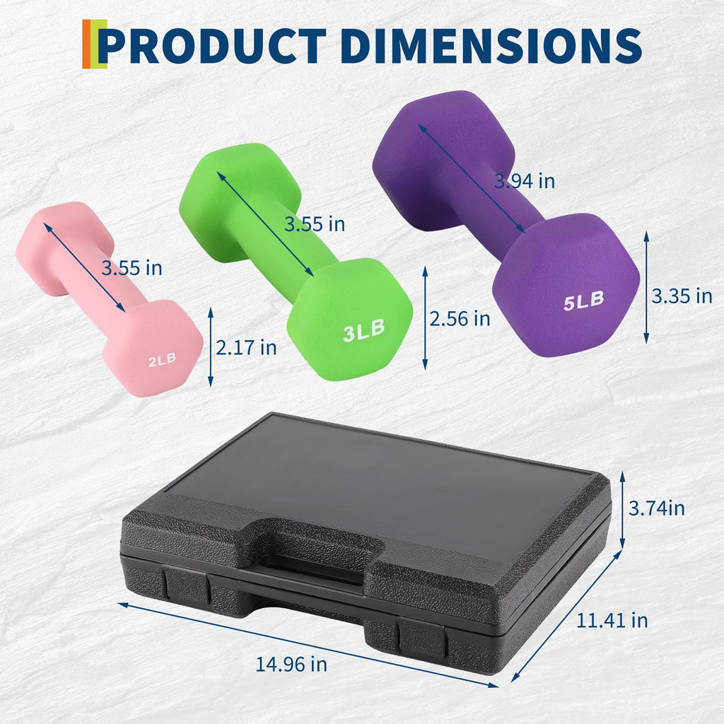 Neoprene Hex Dumbbell Set with Rack G1472