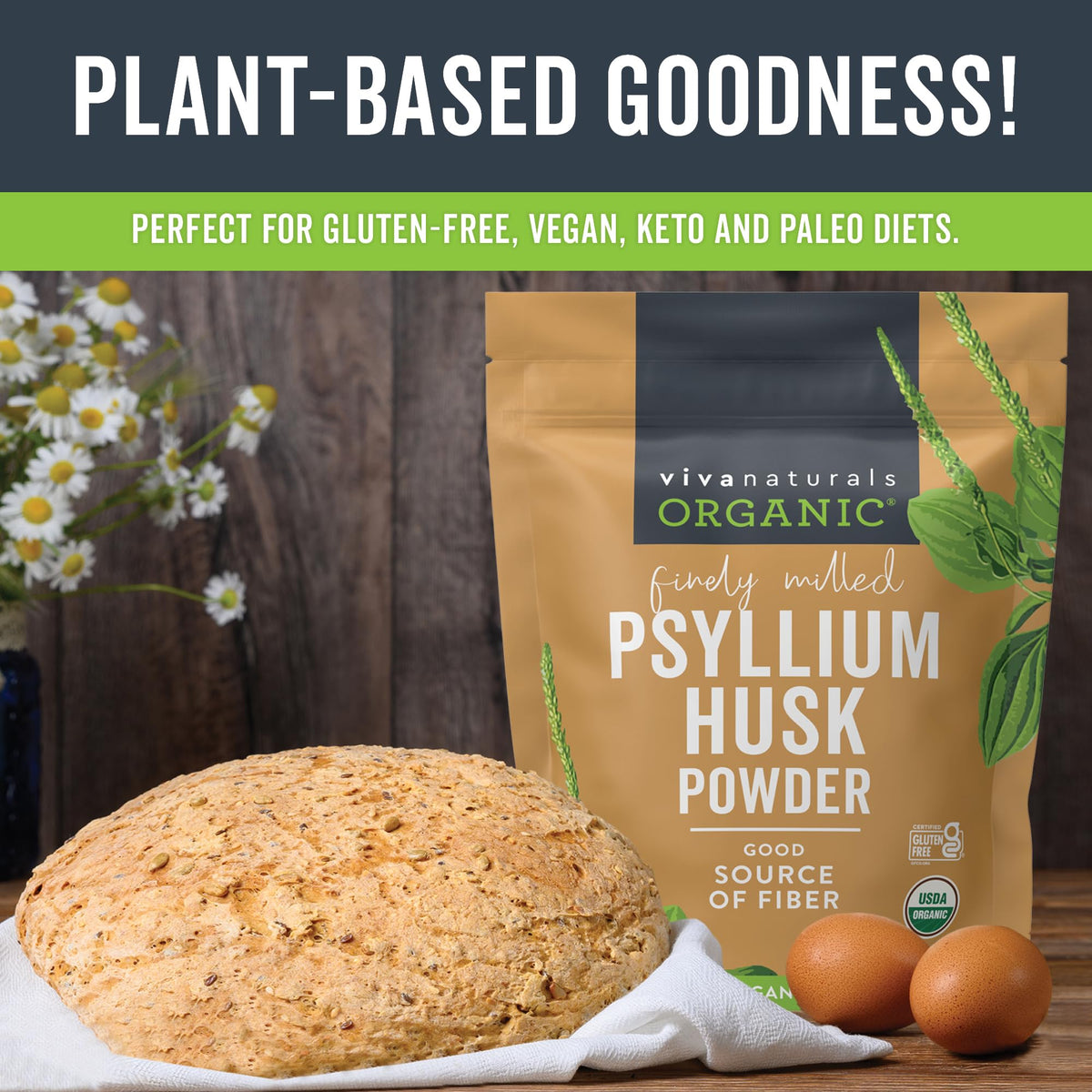 Organic Psyllium Husk Powder, 24 oz X196