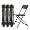 10 Pack Black Plastic Folding Chairs L194