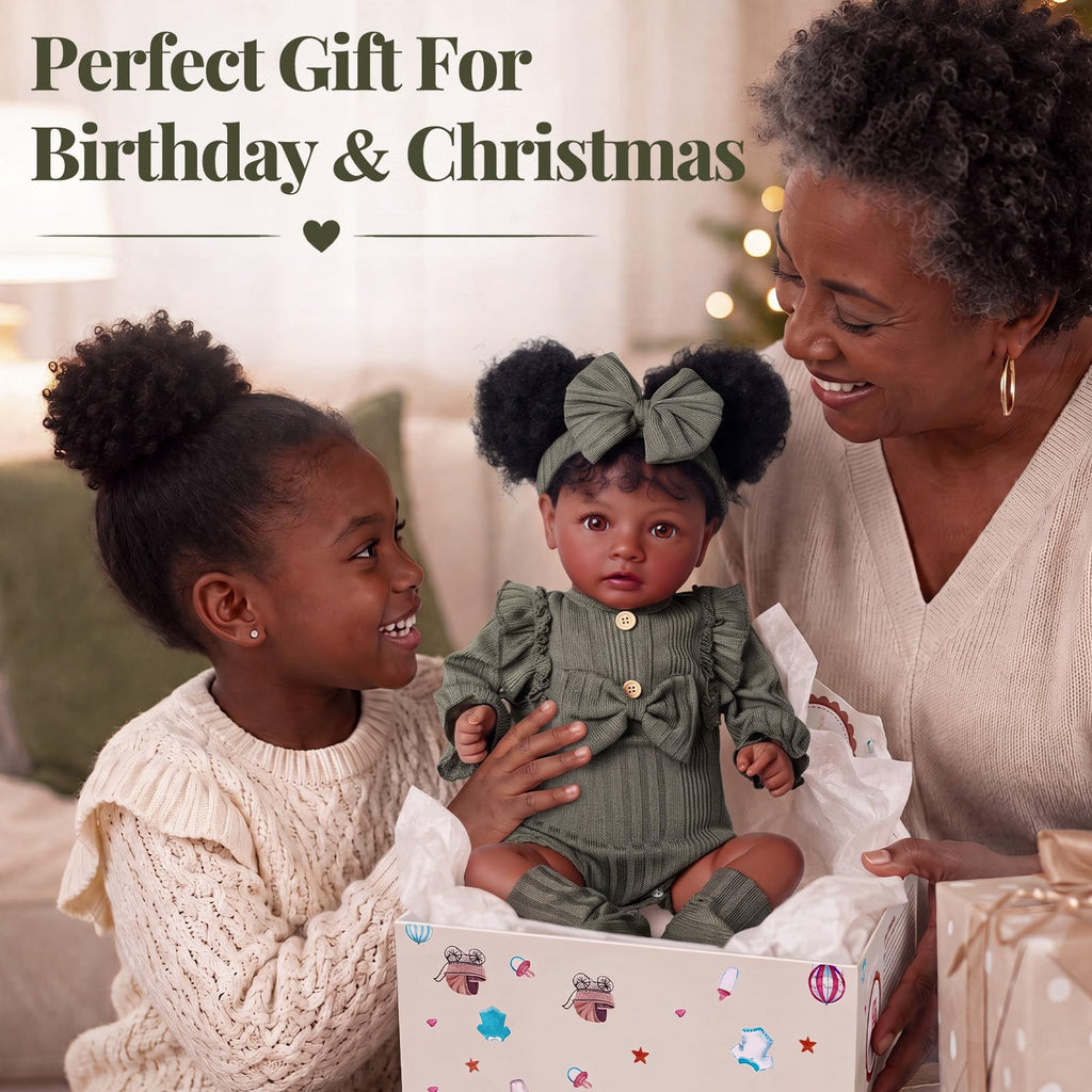 20 Inch Black Lifelike Baby Girl Doll R7831