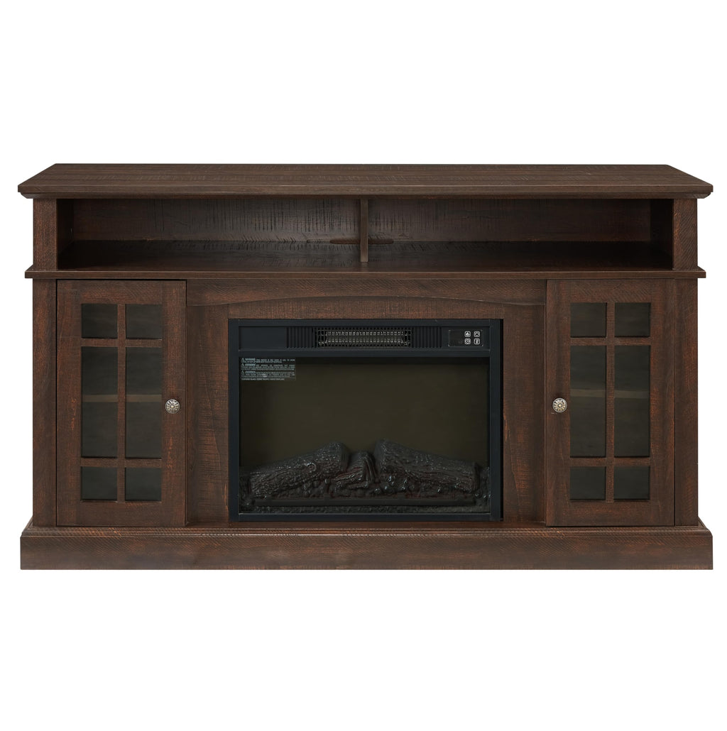 58-Inch Espresso Fireplace TV Stand H628408