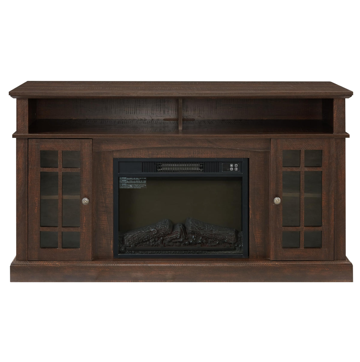 58-Inch Espresso Fireplace TV Stand H628408