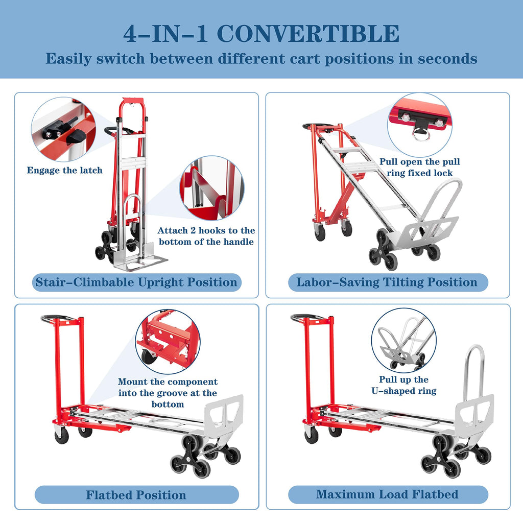 1000 lb Aluminum Steel Convertible Hand Truck I45291