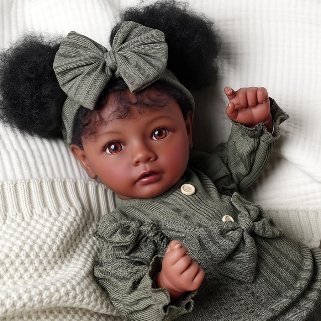 20 Inch Black Lifelike Baby Girl Doll R7831