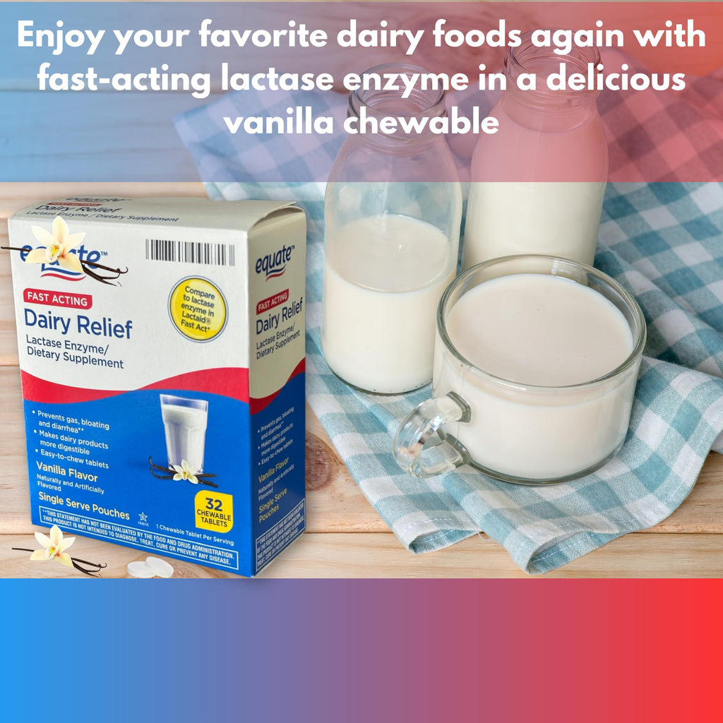 Vanilla Flavor 32 Chewable Tablets Lactase Enzyme G57056