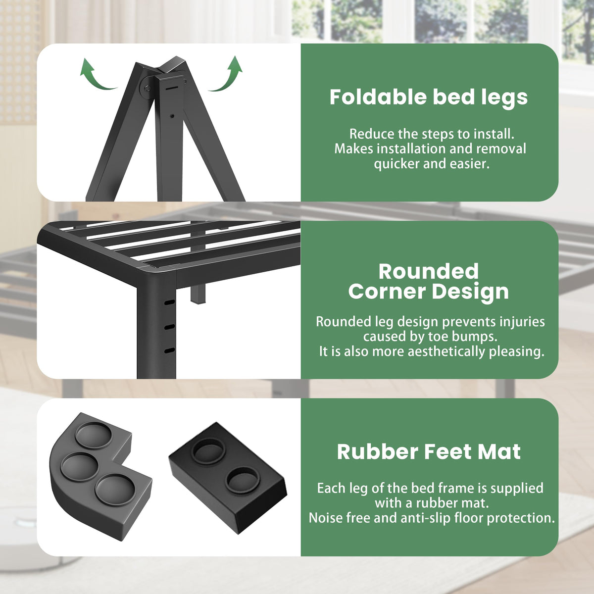 18 Inch Queen Size Metal Platform Bed Frame T633129