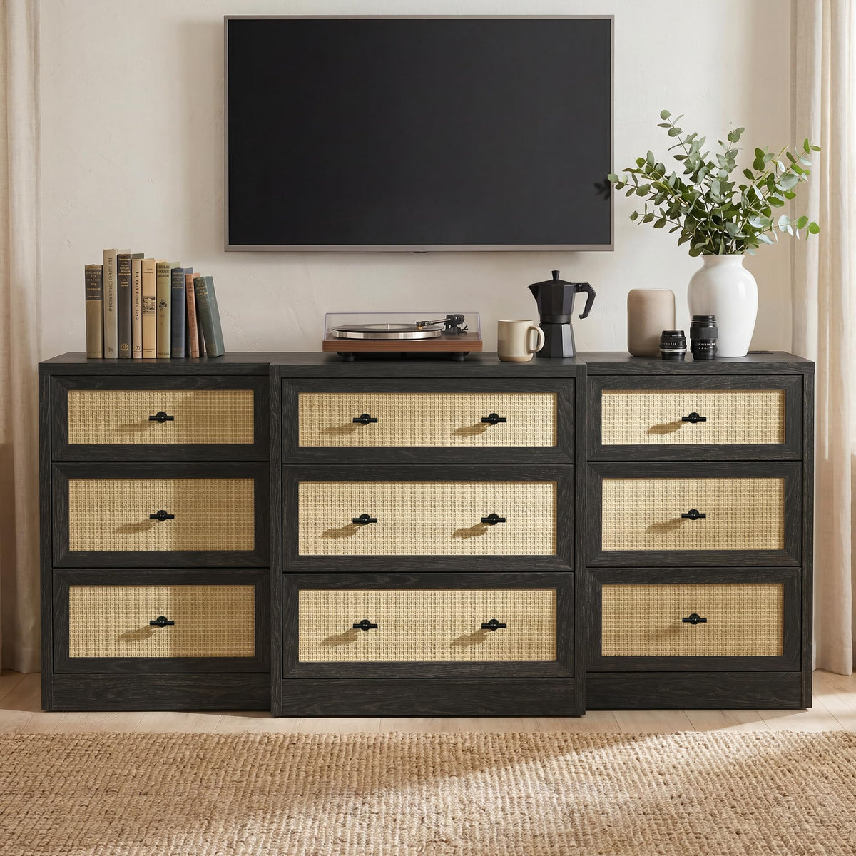 9 Drawer Rattan Dresser L97027