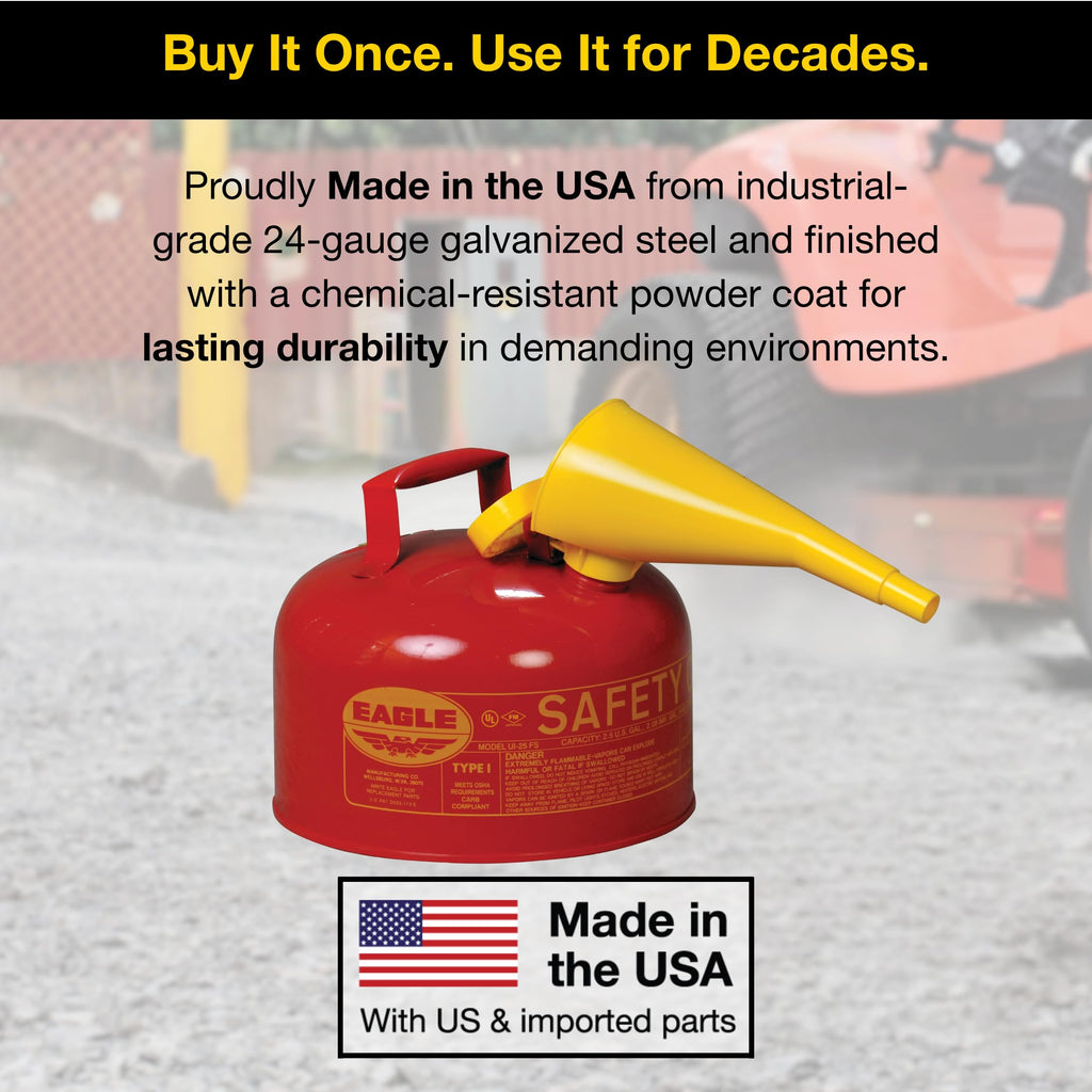 2.5 Gallon Type I Red Gas Can N444