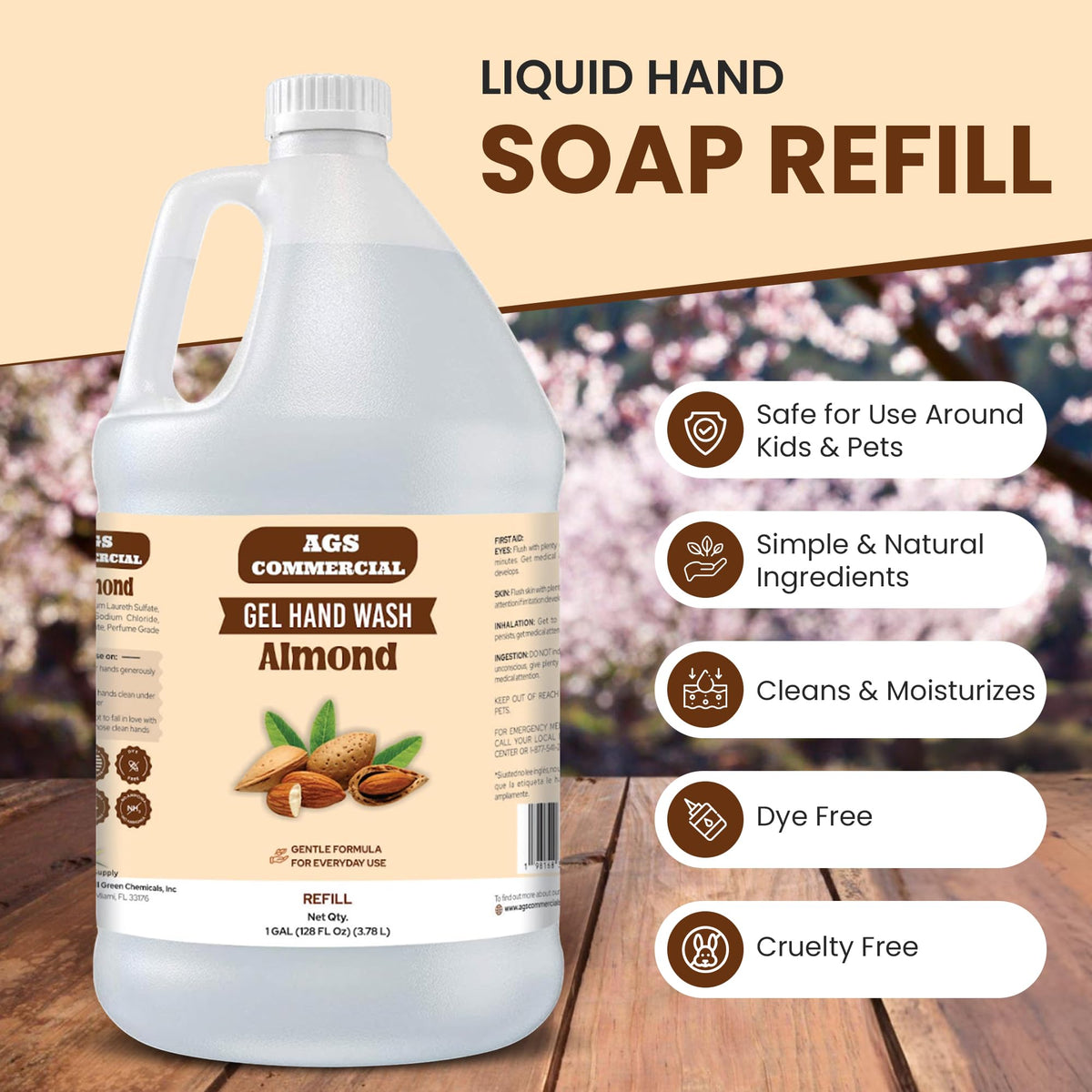 Almond Liquid Hand Soap Refill 1 Gallon X5469