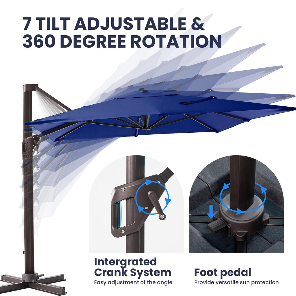 9' X 12' Rectangular Cantilever Patio Umbrella Y207