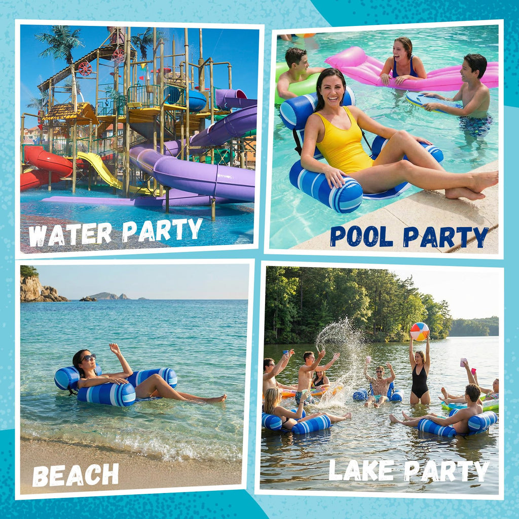 4 Packs Inflatable Pool Floats Chairs U58527