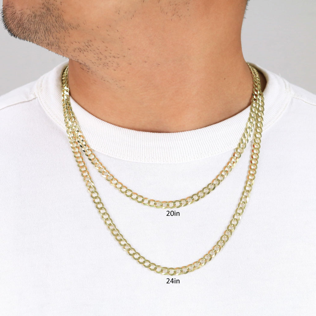 14k Yellow Gold Cuban Curb Link Chain Necklace E2144