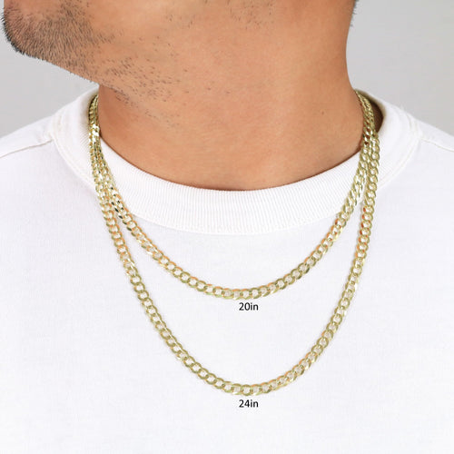 14k Yellow Gold Cuban Curb Link Chain Necklace E2144